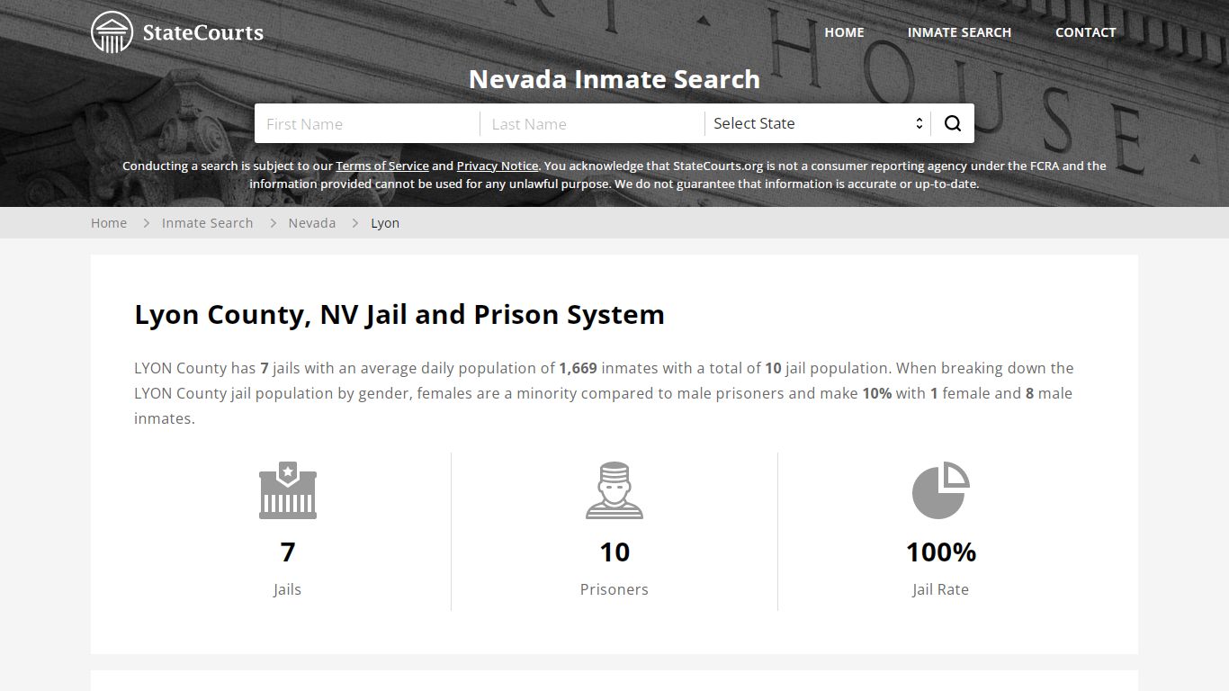 Lyon County, NV Inmate Search - StateCourts