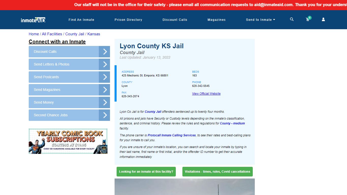 Lyon County KS Jail - Inmate Locator - Emporia, KS